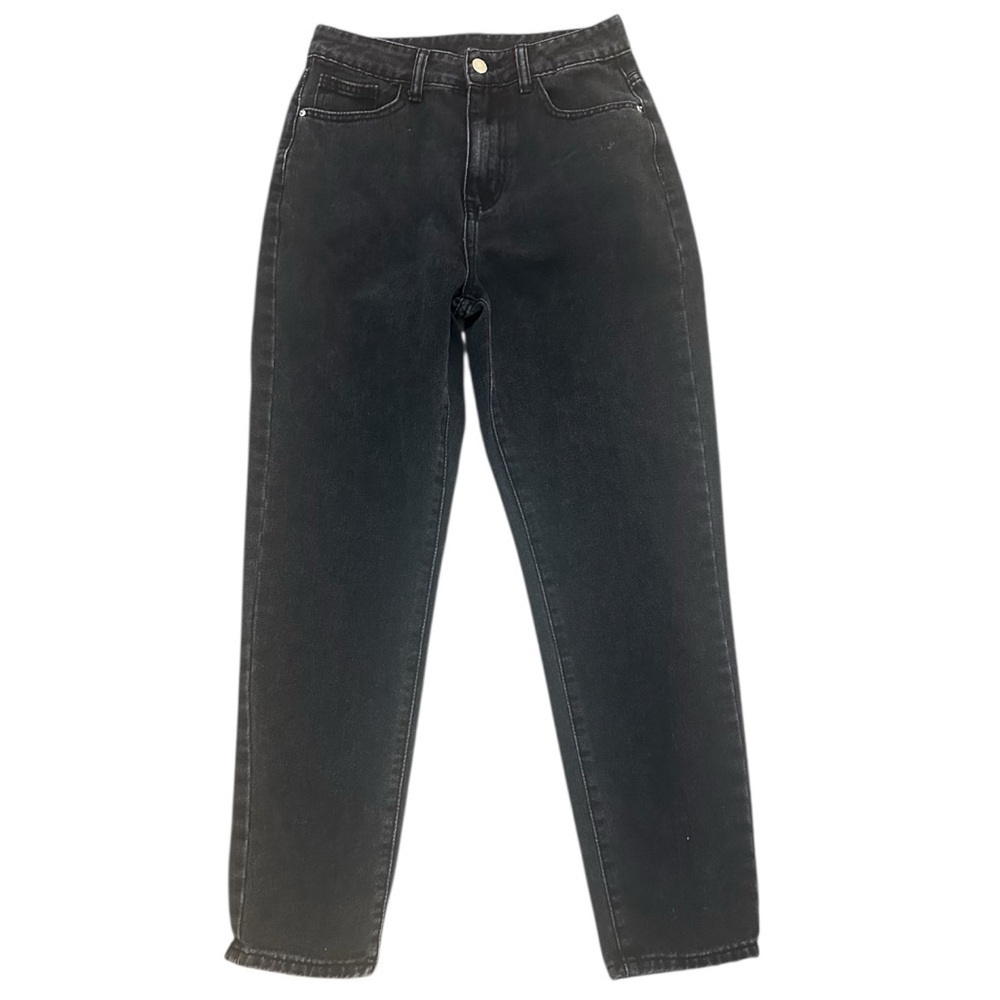 Black Denim Straight Leg Jeans xs